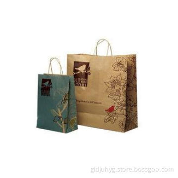 Elegant Craft Paper Packaging Bags, Custom Printed Paper Ha